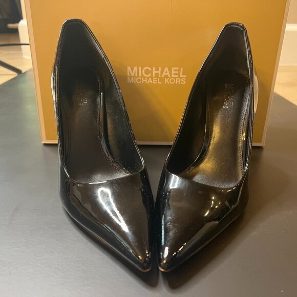 Gloss Black Michael Kors Heels – Size 6.5 - Picture 1 of 5
